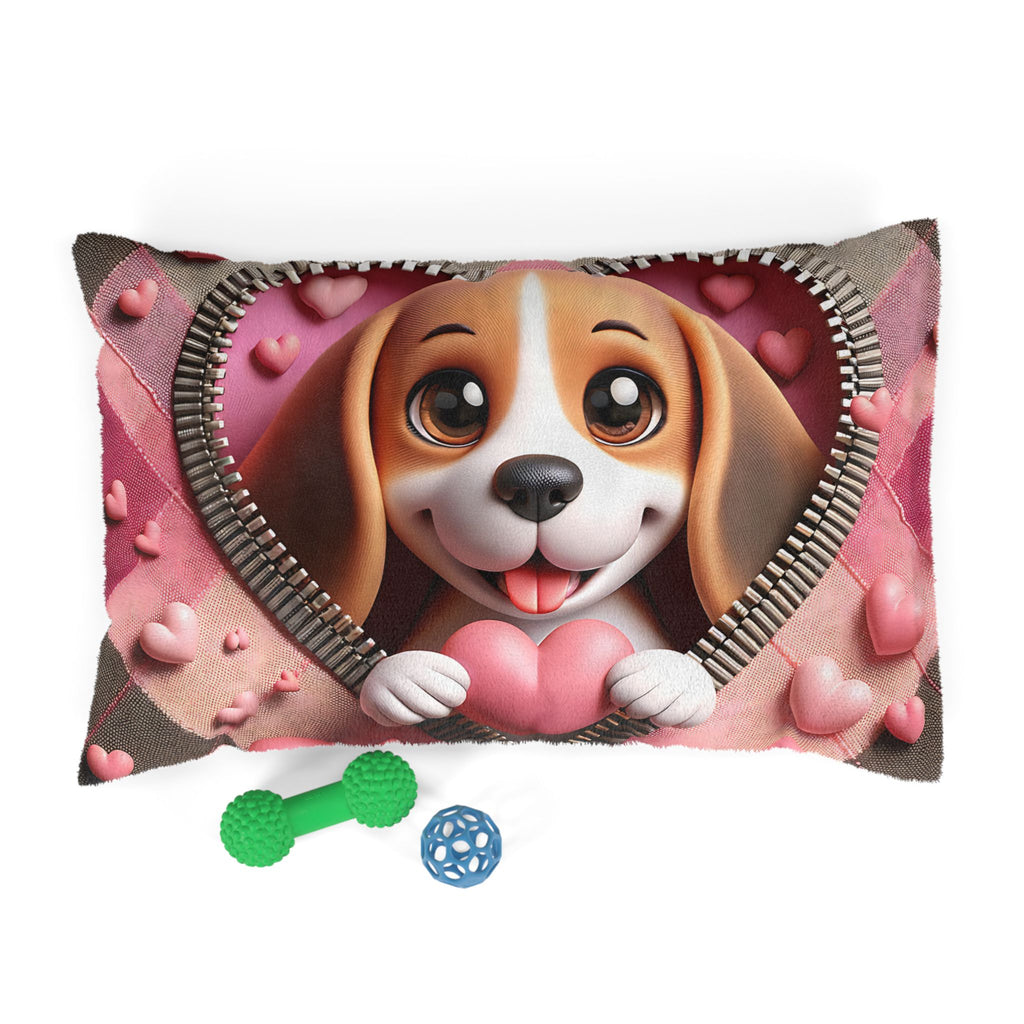 Beagle Valentine's Dog Bed