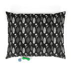 Black & White Leaves and Flowers Dog Bed