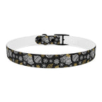 Holiday Ornament Dog Collar — Black & Gold Christmas Pattern