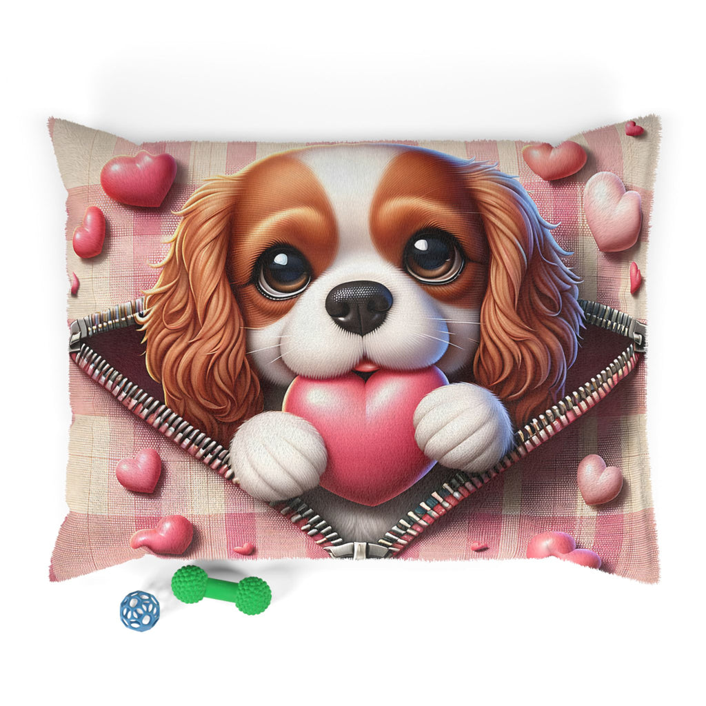 King Charles Cavalier Valentine's Dog Bed