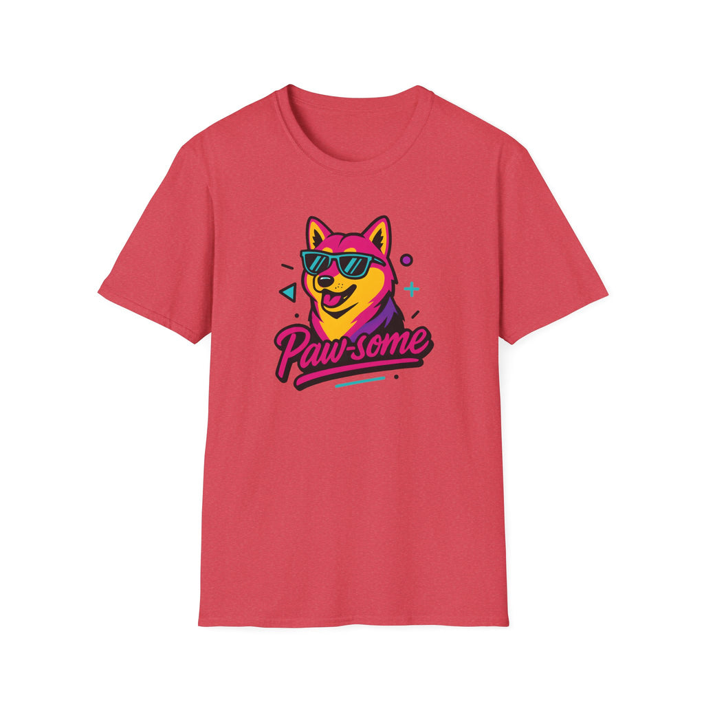 Husky Paw-some Neon Dog T-Shirt