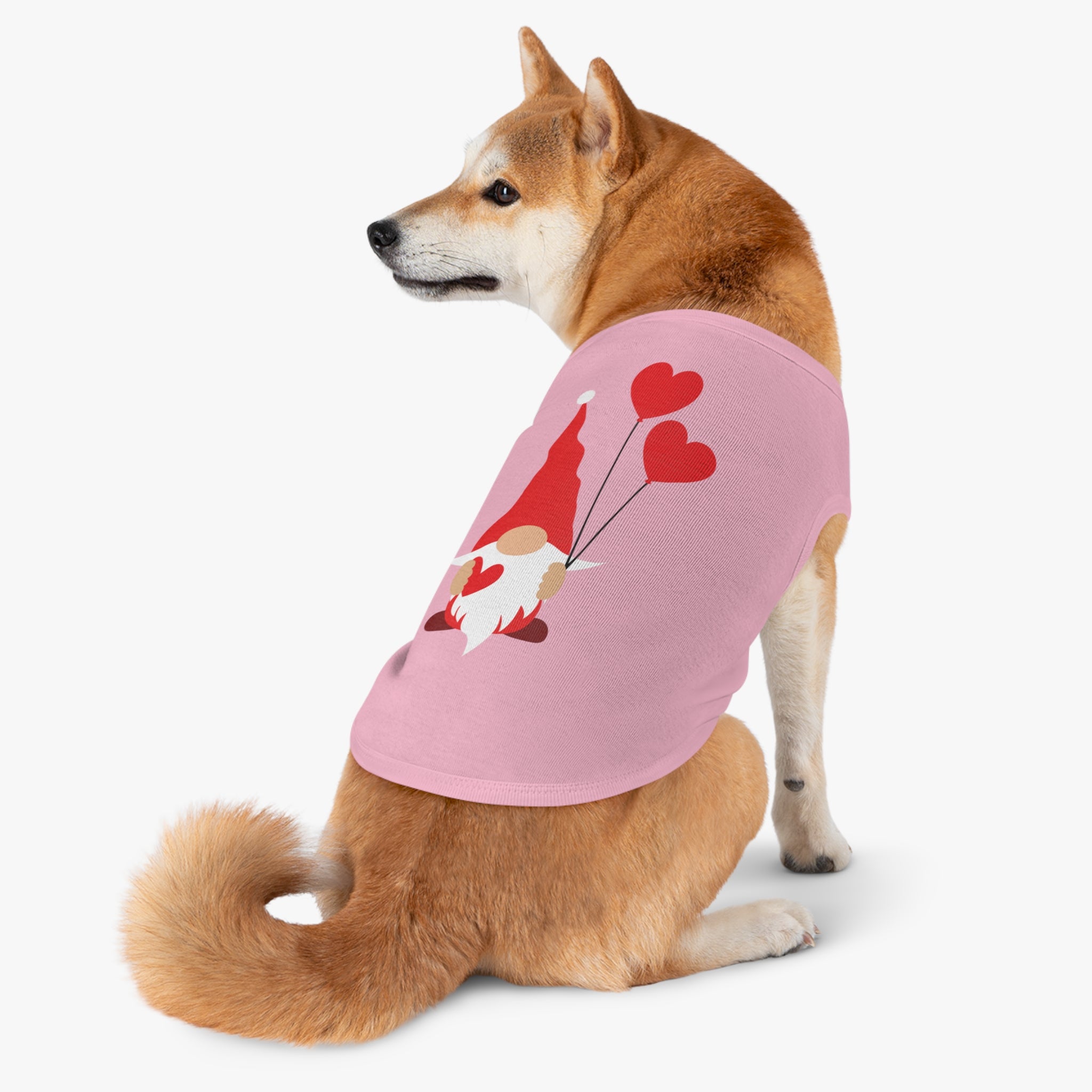 Gnome with Hearts Valentine Dog Tank Top