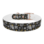 Holiday Ornament Dog Collar — Black & Gold Christmas Pattern