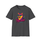Husky Paw-some Neon Dog T-Shirt