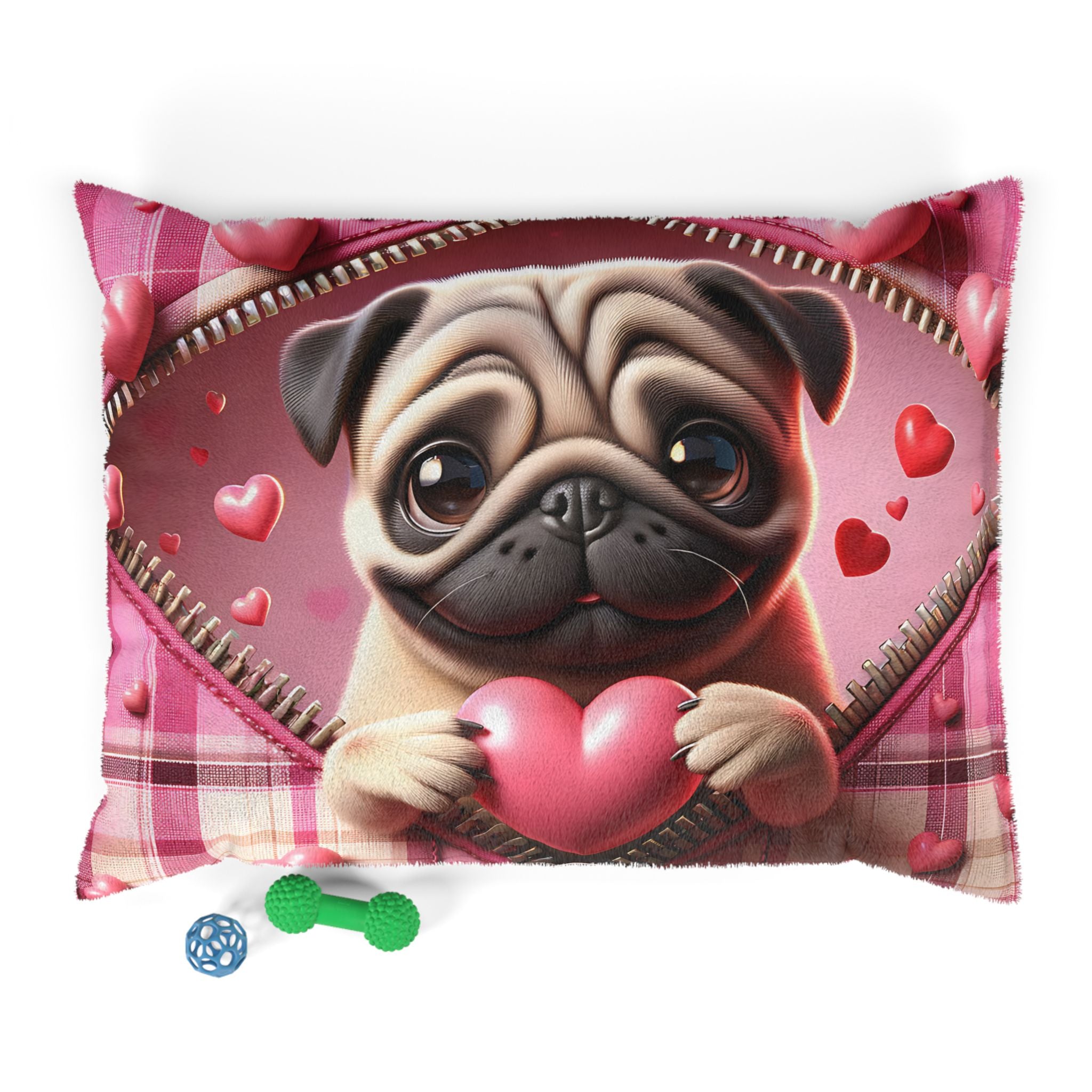 Pug Valentine's Dog Bed