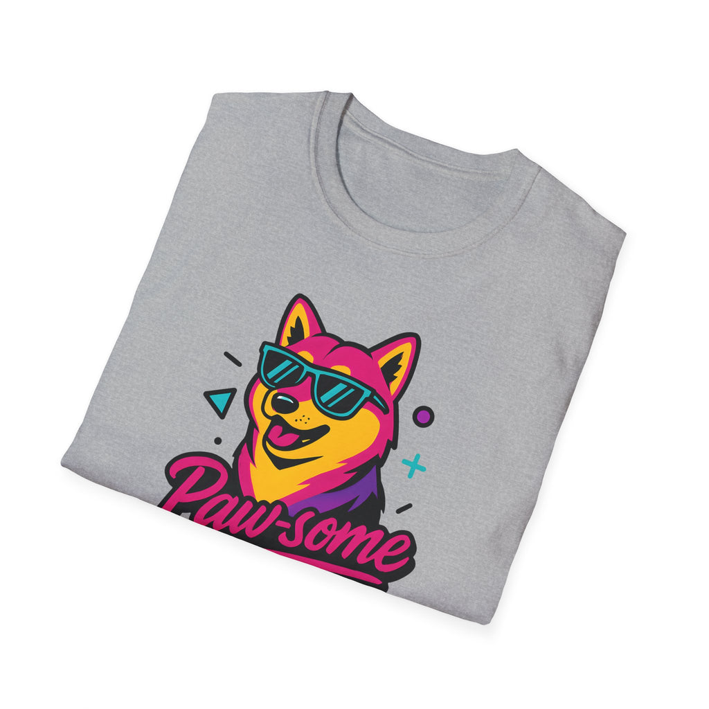 Husky Paw-some Neon Dog T-Shirt