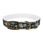 Holiday Ornament Dog Collar — Black & Gold Christmas Pattern