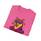 Husky Paw-some Neon Dog T-Shirt