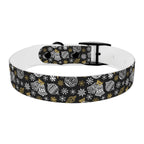 Holiday Ornament Dog Collar — Black & Gold Christmas Pattern