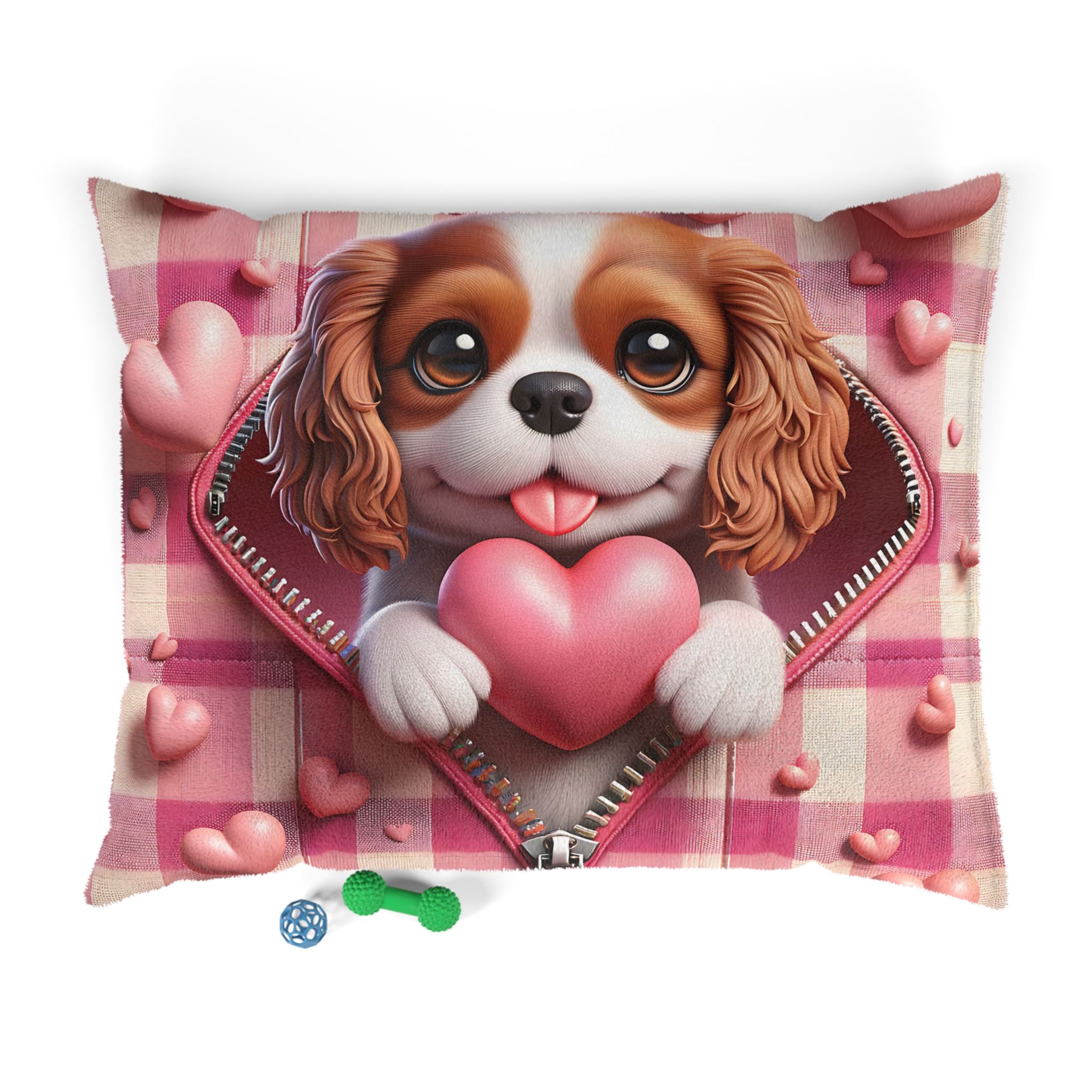 King Charles Cavalier Valentine's Dog Bed